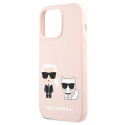 Kryt Karl Lagerfeld SILICONE pro iPhone 13 Pro light pink