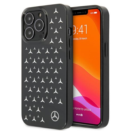 Kryt Mercedes SILVER STARS Pattern pro iPhone 13 Pro / 13 - černý