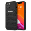 Kryt AMG Leather Debossed Lines Mercedes iPhone 13 mini – černá