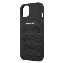 Kryt AMG Leather Debossed Lines Mercedes iPhone 13 mini – černá