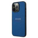 Kryt Guess Saffiano Stripe iPhone 13 Pro - modrý