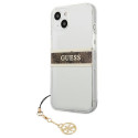 Kryt Guess 4G Strap Charm pro iPhone 13 mini – transparentní