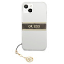 Kryt Guess 4G Strap Charm pro iPhone 13 mini – transparentní