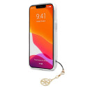 Kryt Guess 4G Strap Charm pro iPhone 13 mini – transparentní