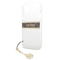 Kryt Guess 4G Strap Charm pro iPhone 13 mini – transparentní
