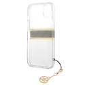 Kryt Guess 4G Strap Charm pro iPhone 13 mini – transparentní