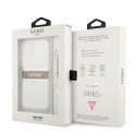 Kryt Guess 4G Strap Charm pro iPhone 13 mini – transparentní