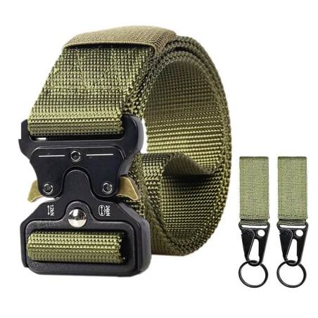 AG PREMIUM Tactical opasek 94-108cm s ocelovou rychloupínací přezkou, khaki zelený