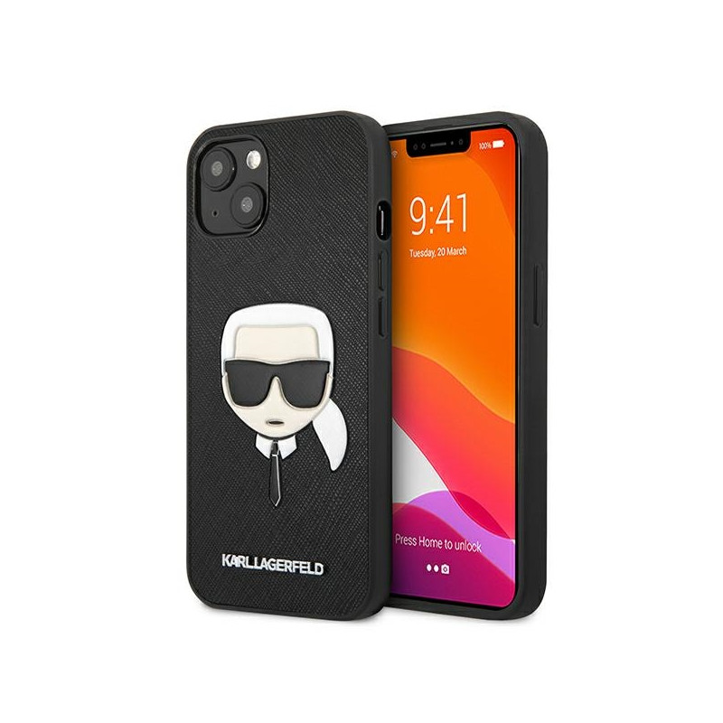 Kryt Karl Lagerfeld IKONIK SAFFIANO pro iPhone 13 mini - černý/black