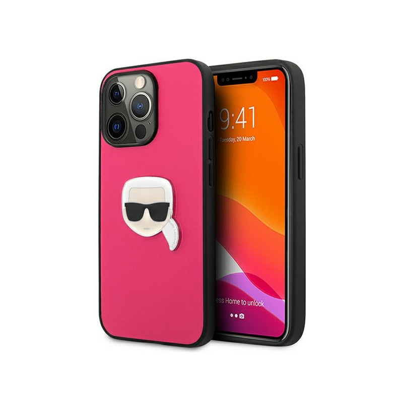 Kryt Karl Lagerfeld IKONIK KARL pro iPhone 13 Pro / 13 6.1" - růžová