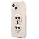 Kryt Karl Lagerfeld GLITTER KARL's & Choupette HEAD iPhone 13 mini - z