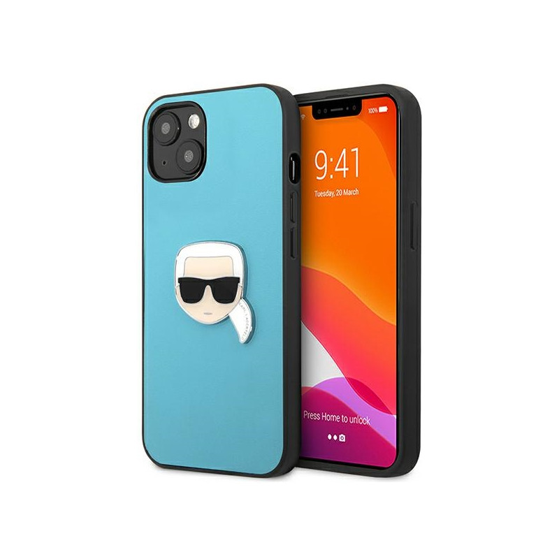 Kryt Karl Lagerfeld IKONIK Karl pro iPhone 13 mini - modrá