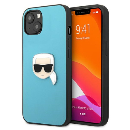 Kryt Karl Lagerfeld IKONIK Karl pro iPhone 13 mini - modrá