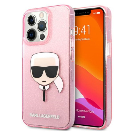 Kryt Karl Lagerfeld CHOUPETTE HEAD Glitter pro iPhone 13 Pro Max - rů
