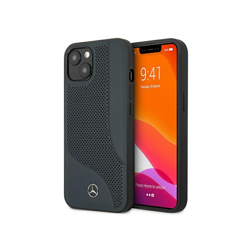 Pouzdro Mercedes Perforated Area pro iPhone 13 mini - námořnicky modré