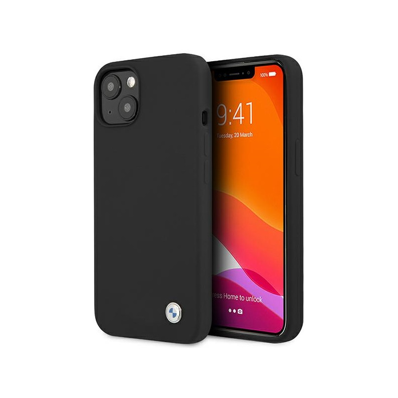 Kryt BMW Silicone Signature pro iPhone 13 - černý