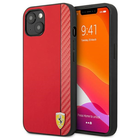 Kryt Ferrari On Track STRIPE iPhone 13 mini - červená