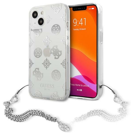 Kryt Guess PEONY pro iPhone 13 mini – stříbrná