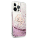 Kryt Guess 4G Big Liquid Glitter pro iPhone 13 Pro Max - růžová