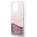 Kryt Guess 4G Big Liquid Glitter pro iPhone 13 Pro Max - růžová