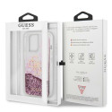 Kryt Guess 4G Big Liquid Glitter pro iPhone 13 Pro Max - růžová