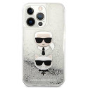 Kryt Karl Lagerfeld LIQUID GLITTER iPhone 13 Pro/13 - stříbrný