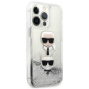 Kryt Karl Lagerfeld LIQUID GLITTER iPhone 13 Pro/13 - stříbrný