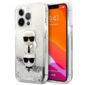 Kryt Karl Lagerfeld LIQUID GLITTER iPhone 13 Pro Max - stříbrná