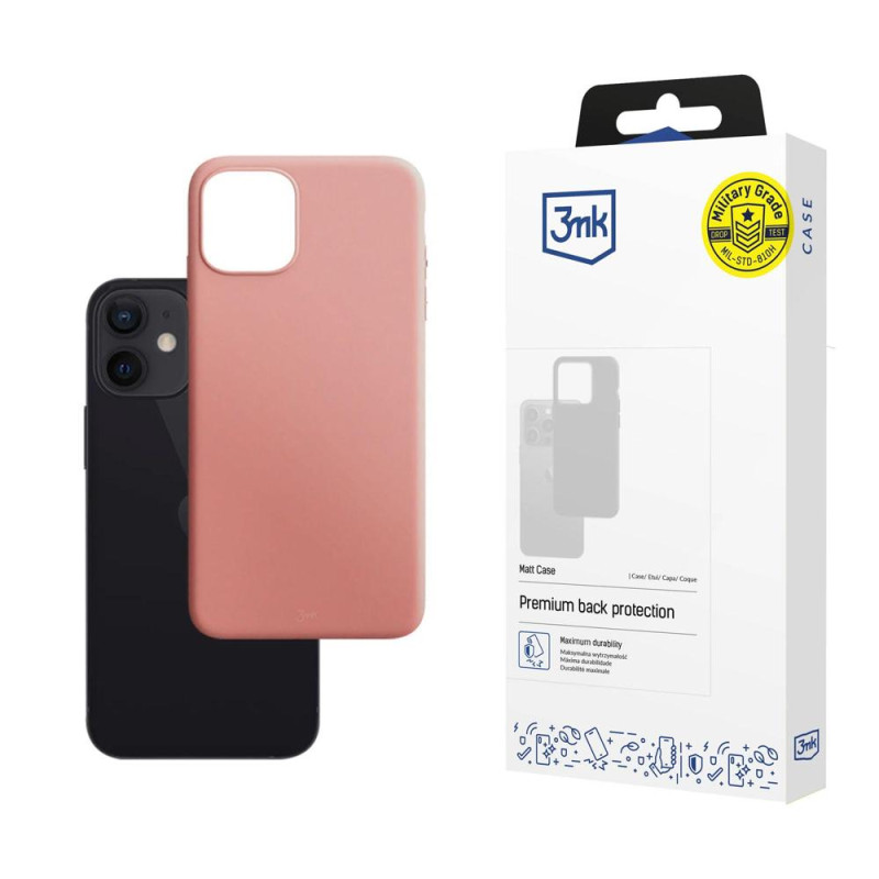 Kryt 3mk MATT CASE pro iPhone 12 mini - růžová (lychee)