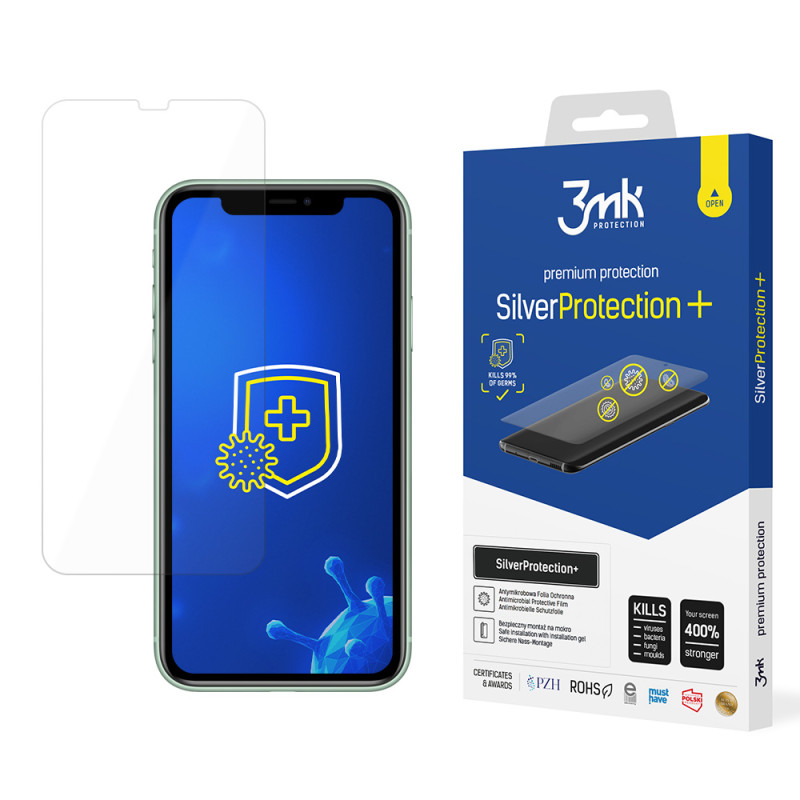 Ochranné sklo 3mk SILVERPROTECTION+ pro iPhone 11 - stříbrná