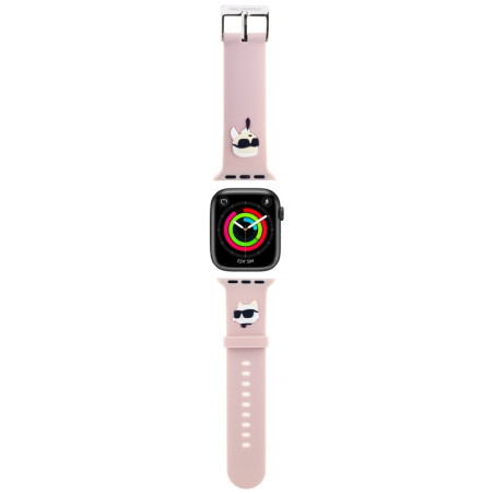 Řemínek Karl Lagerfeld 3D Rubber Heads pro Apple Watch - růžový