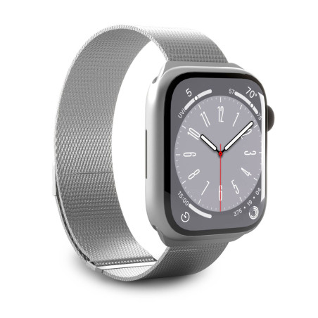 Řemínek Puro MILANESE pro Apple Watch 38/40/41 mm - stříbrná