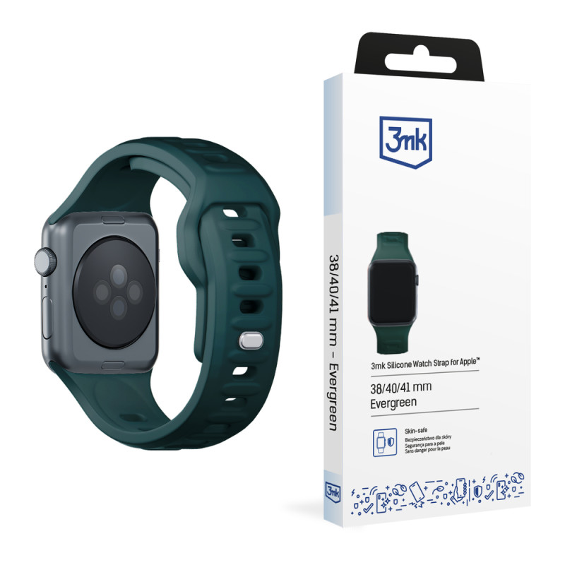 Řemínek 3mk SILICONE pro Apple Watch 38/40/41 mm - zelený