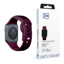 Řemínek 3mk SILICONE pro Apple Watch 38/40/41 - burgundy