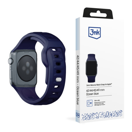 3mk SILICONE řemínek pro Apple Watch 42–49 mm modrý