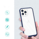 Kryt Hurtel Hybrid Armor CLEAR 3v1 iPhone 13 Pro - modrý rám
