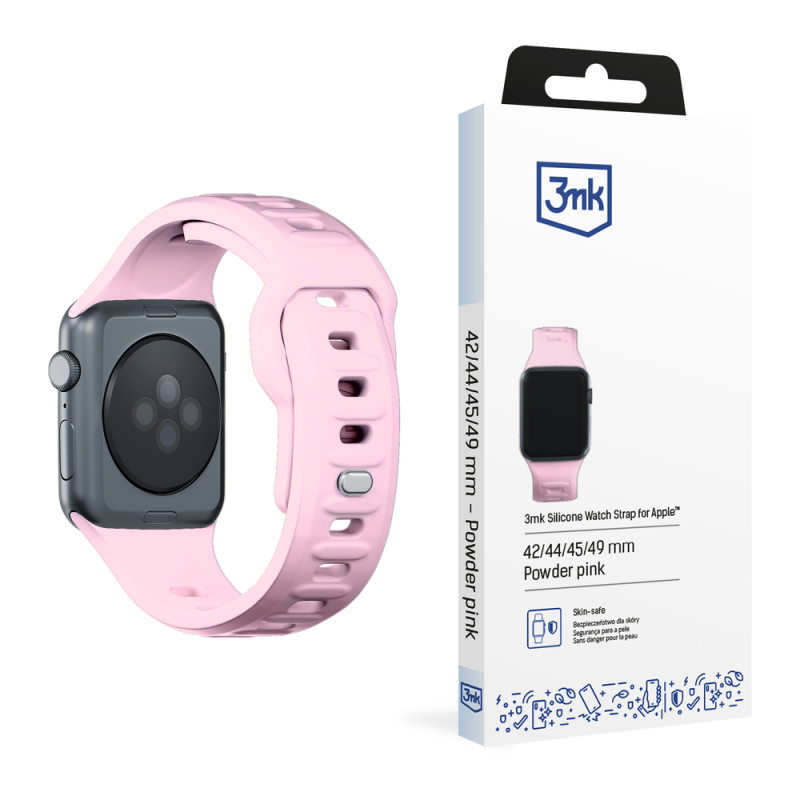 Řemínek 3mk PROTECTION pro Apple Watch 42 / 44 / 45 / 49 mm - růžová