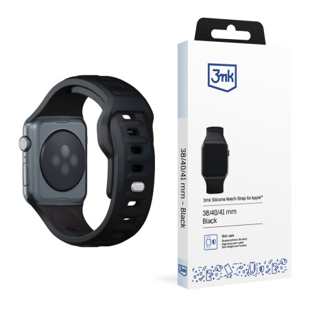 Řemínek 3mk SILICONE pro Apple Watch 38/40/41 mm - black