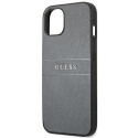 Kryt Guess Saffiano Stripe pro iPhone 13 mini – šedá