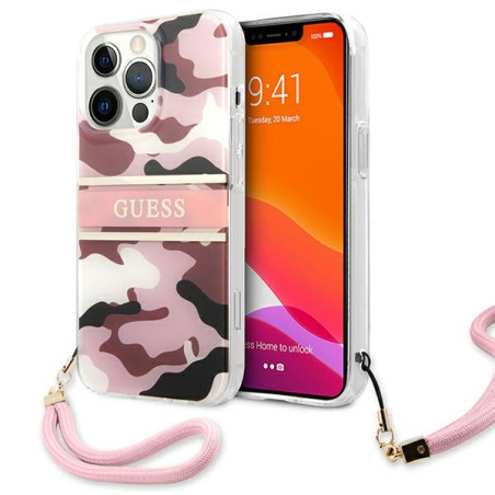 Kryt Guess GUHCP13XKCABPI pro iPhone 13 Pro Max růžový camo