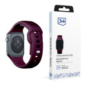 3mk PROTECTION řemínek pro Apple Watch 42/44/45/49 - burgundy