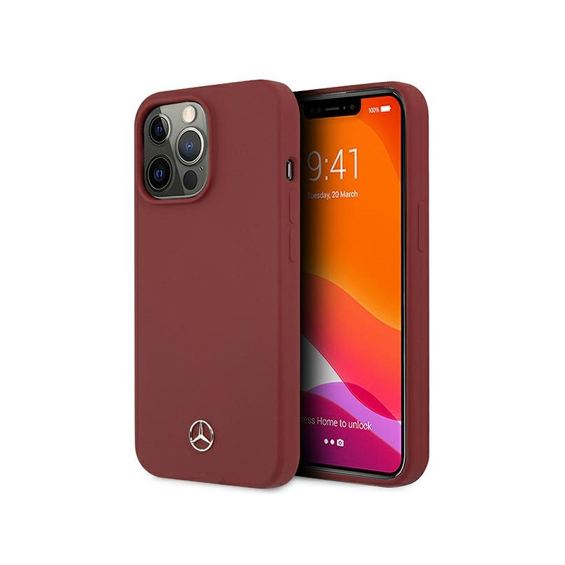 Kryt Mercedes SILICONE LINE pro iPhone 13 Pro / iPhone 13 - červený