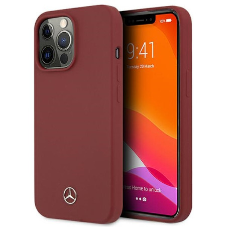 Kryt Mercedes SILICONE LINE iPhone 13 Pro / 13 - červený