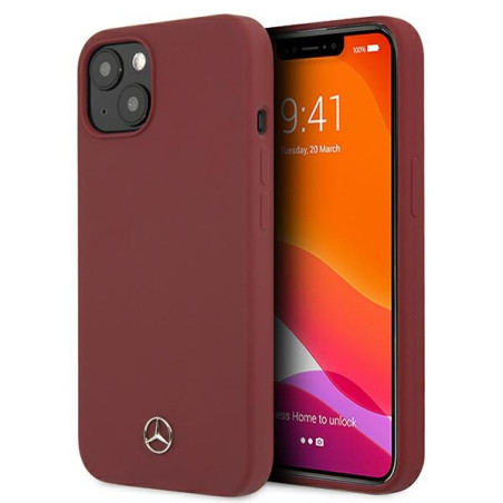 Kryt Mercedes SILICONE LINE pro iPhone 13 - červený