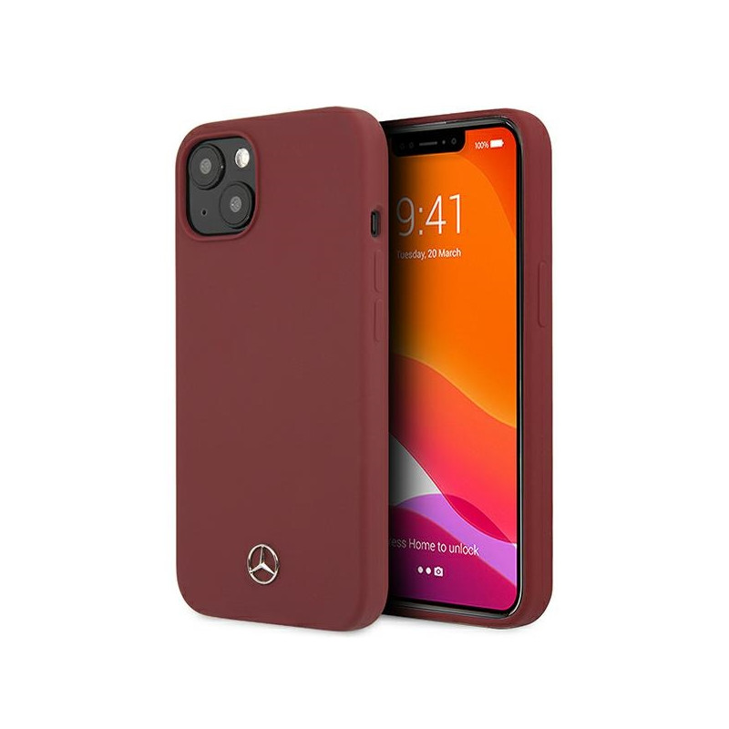 Kryt Mercedes SILICONE LINE pro iPhone 13 mini - červený