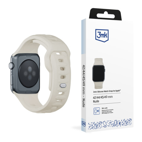 Řemínek 3mk SILICONE pro Apple Watch 42/44/45/49 mm - beige