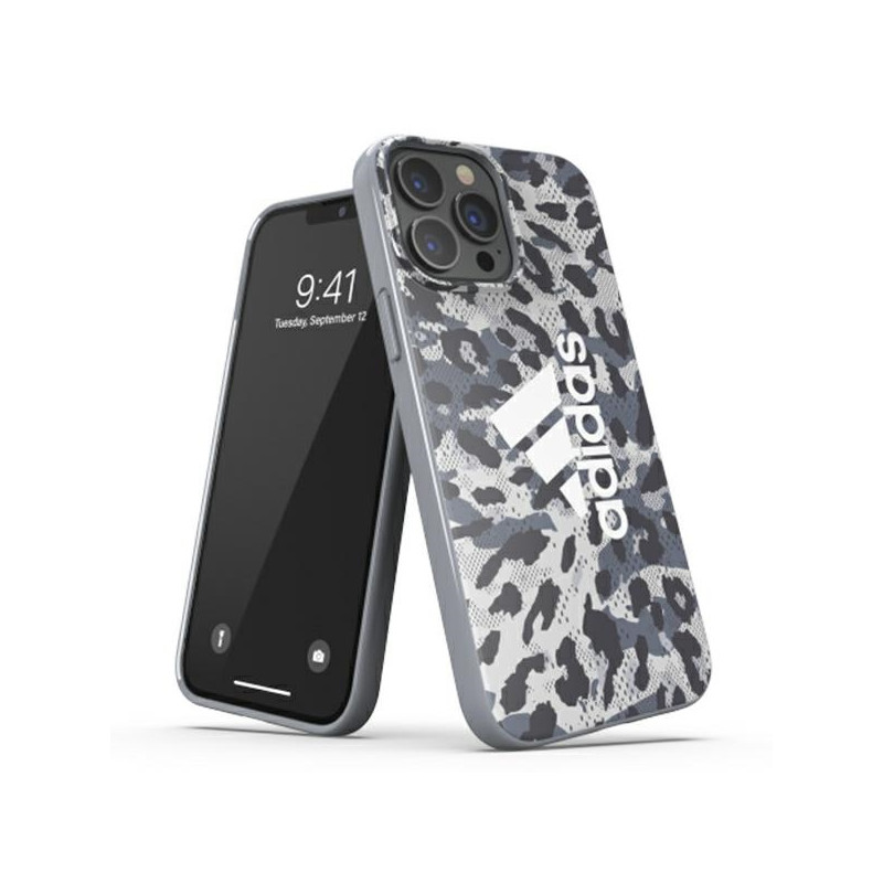 Kryt Adidas OR SnapCase Leopard pro iPhone 13 Pro Max - šedá