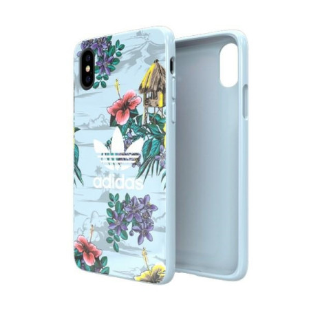 Kryt Adidas OR SnapCase Floral iPhone X / Xs - šedý