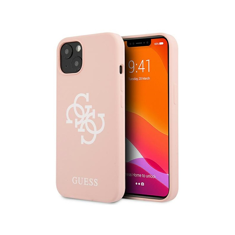 Kryt Guess Silicone 4G Logo pro iPhone 13 / iPhone 14 / iPhone 15 - růžová