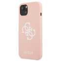 Kryt Guess Silicone 4G Logo iPhone 13 mini - růžová